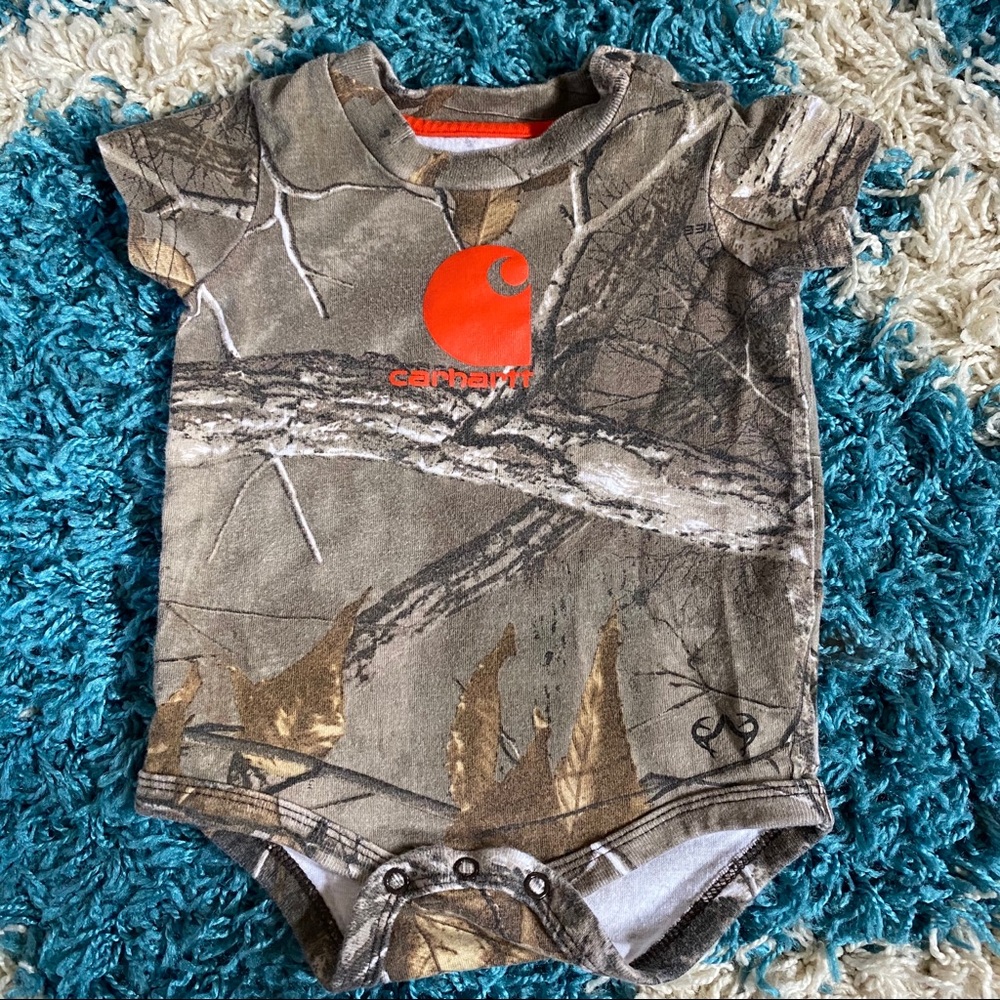 6 mo Camo Carhartt bodysuit